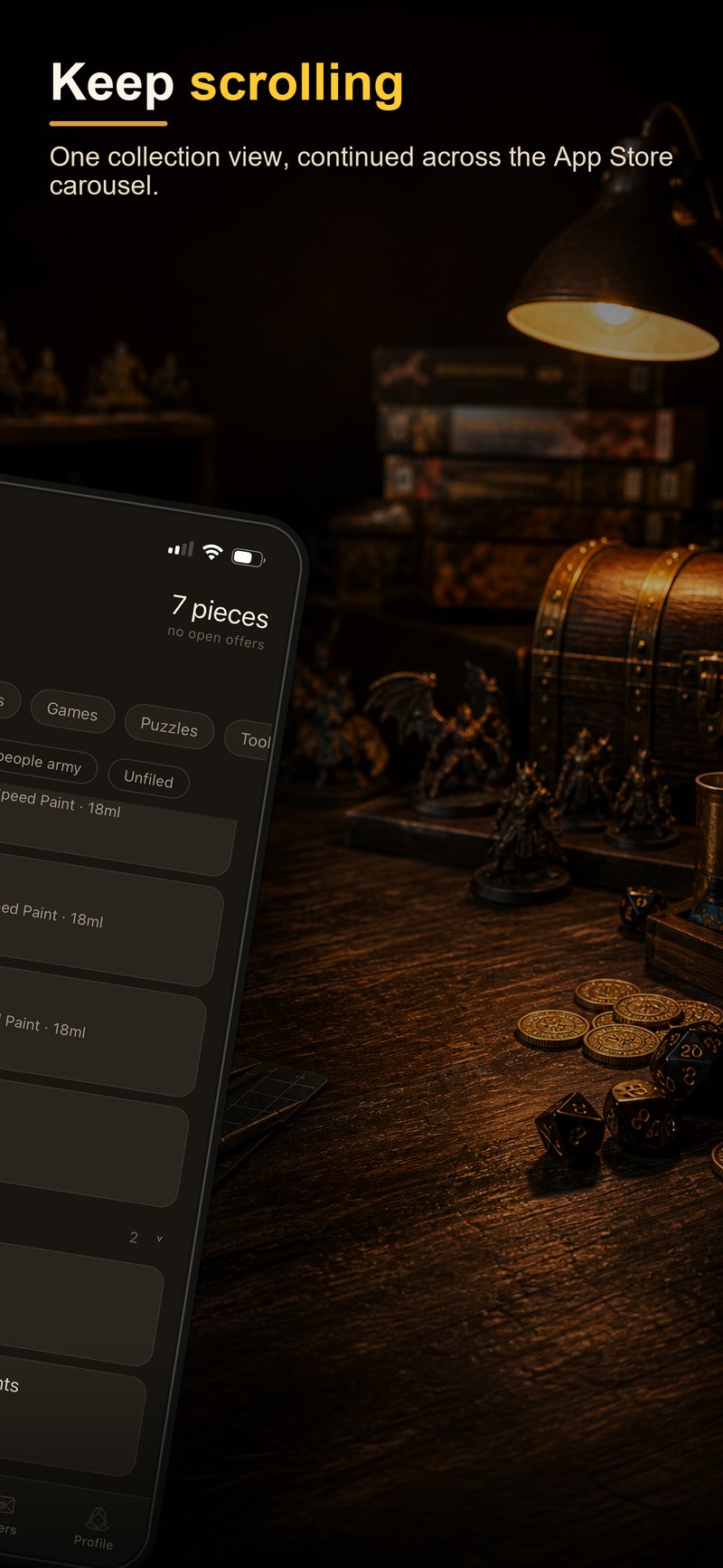 Scrolling through a deeper inventory view